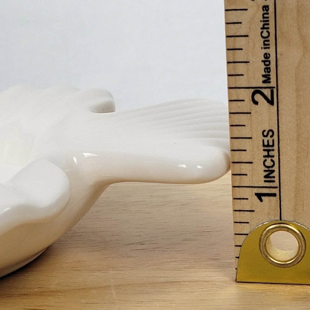 Vintage Fish Shaped Ceramic Trinket Dish White‎ 7.5